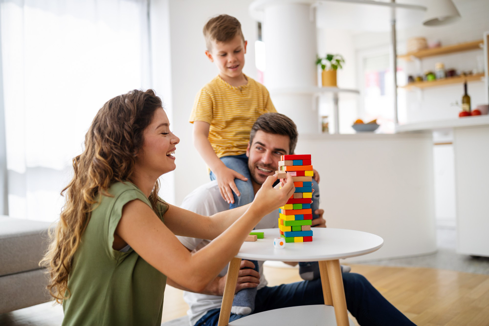 A family together at home